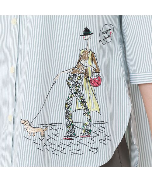 LOBJIE / ロブジェ シャツ・ブラウス | Lobin刺繍 ストライプシャツ | 詳細11