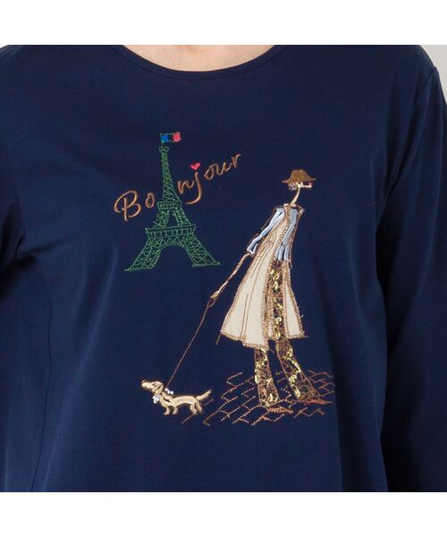 LOBJIE / ロブジェ カットソー | Lobin刺繍 Tシャツ（お散歩） | 詳細8