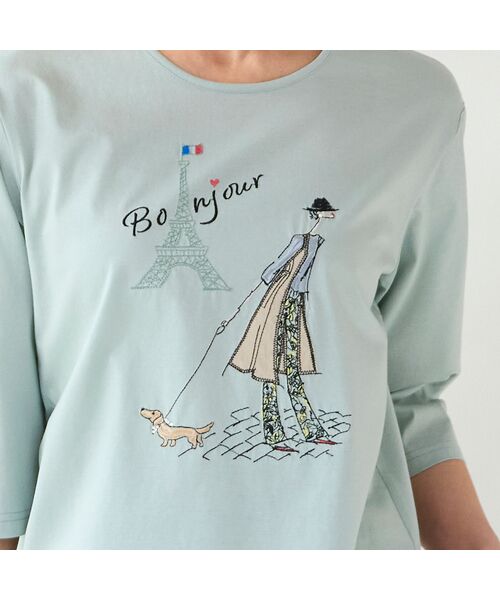 LOBJIE / ロブジェ カットソー | Lobin刺繍 Tシャツ（お散歩） | 詳細13