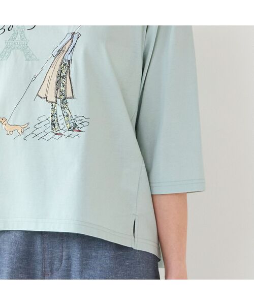 LOBJIE / ロブジェ カットソー | Lobin刺繍 Tシャツ（お散歩） | 詳細14