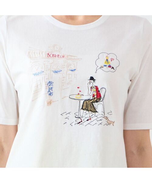 LOBJIE / ロブジェ カットソー | Lobin刺繍 Tシャツ（カフェ） | 詳細2