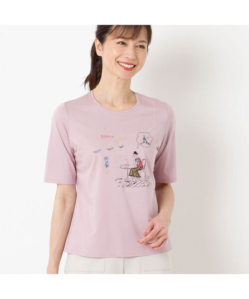 LOBJIE / ロブジェ カットソー | Lobin刺繍 Tシャツ（カフェ） | 詳細6