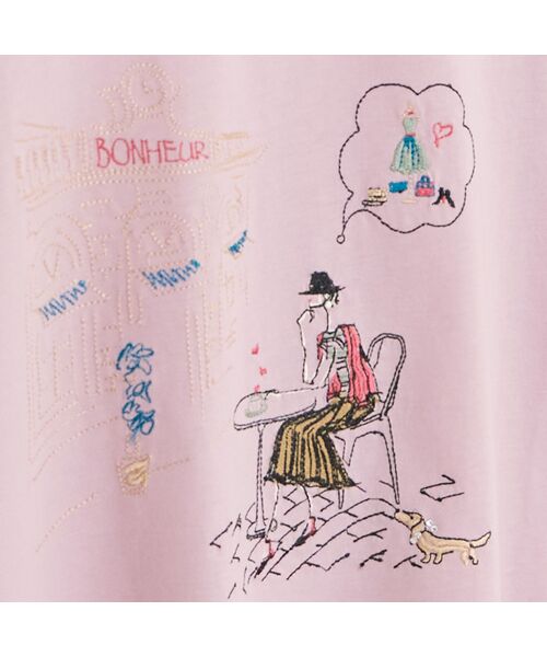 LOBJIE / ロブジェ カットソー | Lobin刺繍 Tシャツ（カフェ） | 詳細7