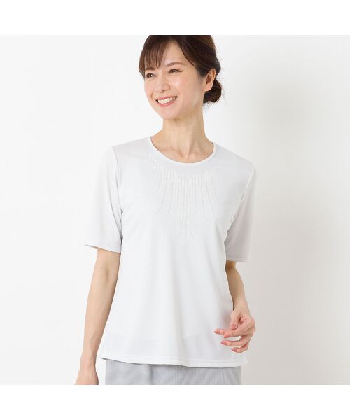 LOBJIE/ロブジェ スパンコール刺繍Tシャツ グレー LL LOBJIE/ロブジェ スパンコール刺繍Tシャツ グレー LL