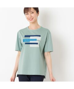 リボン刺繍コットンTシャツ