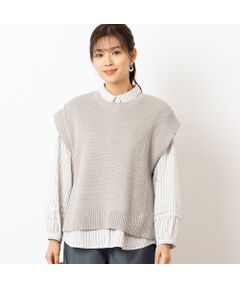 クルーネック コットンニットベスト セール】 クルーネック コットンニットベスト （ベスト