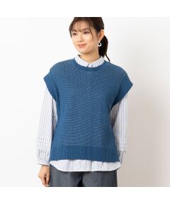 boussole/ニットベスト(厚手)/--/コットン/BLU GU公式 | コットンブレンドチルデンニットベスト