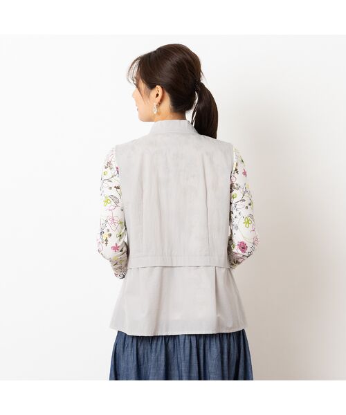 LOBJIE / ロブジェ ベスト | ペプラム ジップアップベスト | 詳細1