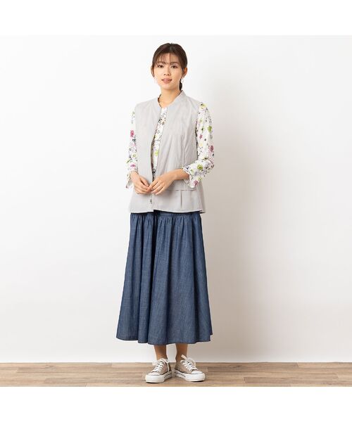 LOBJIE / ロブジェ ベスト | ペプラム ジップアップベスト | 詳細4