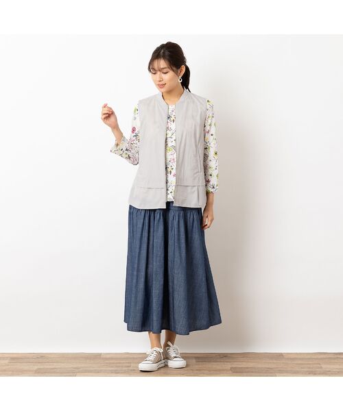 LOBJIE / ロブジェ ベスト | ペプラム ジップアップベスト | 詳細5