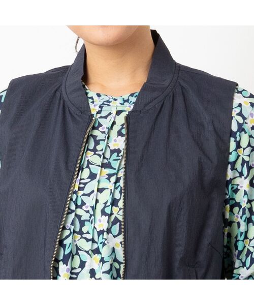 LOBJIE / ロブジェ ベスト | ペプラム ジップアップベスト | 詳細7