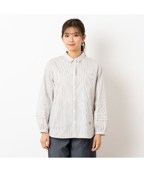 LOBJIE / ロブジェ シャツ・ブラウス | 【洗える】ストレッチブロード２WAYシャツ（ストライプ） | 詳細1