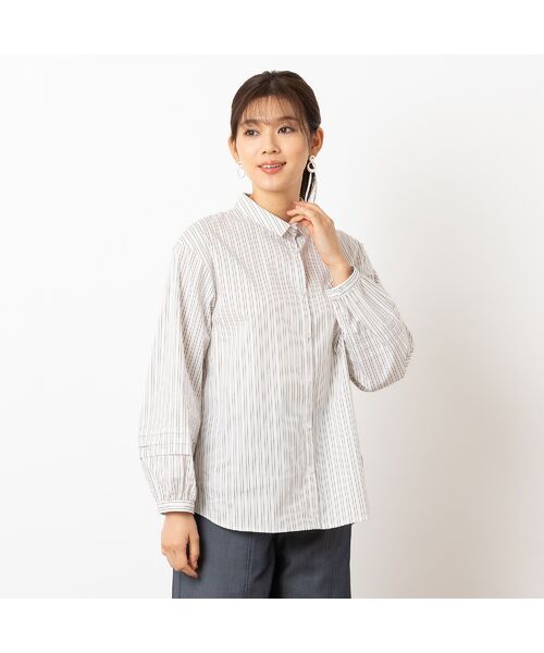 LOBJIE / ロブジェ シャツ・ブラウス | 【洗える】ストレッチブロード２WAYシャツ（ストライプ） | 詳細2