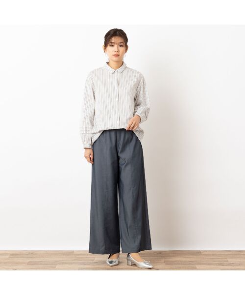 LOBJIE / ロブジェ シャツ・ブラウス | 【洗える】ストレッチブロード２WAYシャツ（ストライプ） | 詳細5