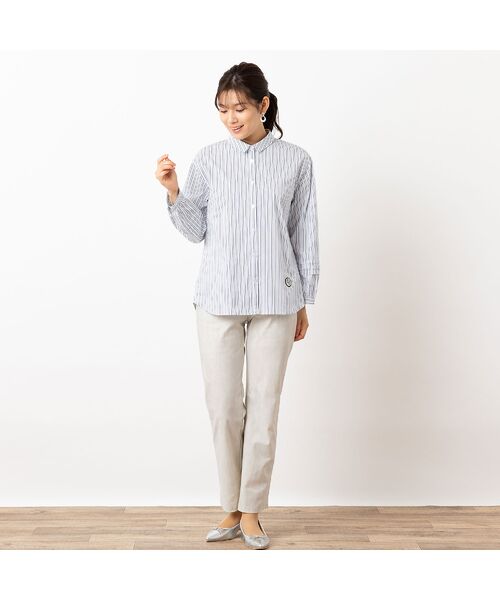 LOBJIE / ロブジェ シャツ・ブラウス | 【洗える】ストレッチブロード２WAYシャツ（ストライプ） | 詳細11