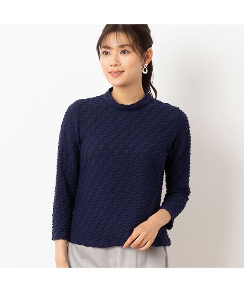 LOBJIE/ロブジェ タックジャカードカットソー ダークブルー L LOBJIE/ロブジェ タックジャカードカットソー ダークブルー L