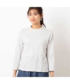 LOBJIE / ロブジェ カットソー | 【洗える・日本製】シャーリングジャカード カットソー