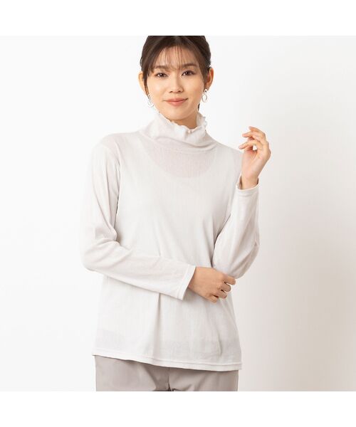 LOBJIE/ロブジェ 綿チュール ハイネックカットソー グレー M LOBJIE/ロブジェ 綿チュール ハイネックカットソー グレー M