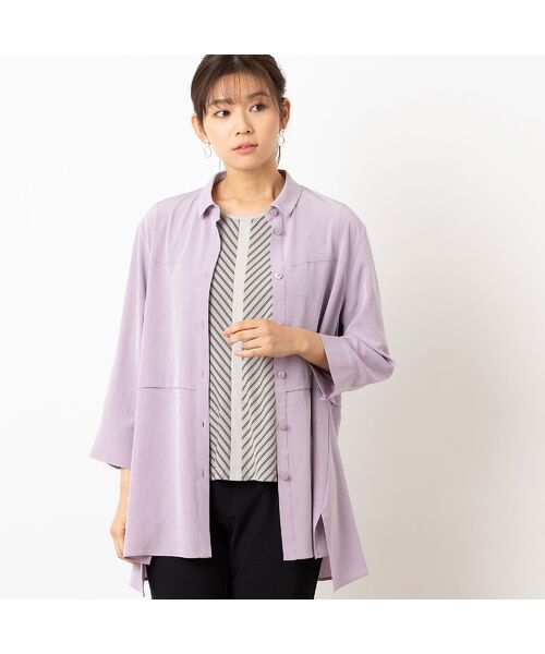 LOBJIE/ロブジェ Soalon ヘムデザインシャツ ピンク LL LOBJIE/ロブジェ Soalon ヘムデザインシャツ ピンク LL