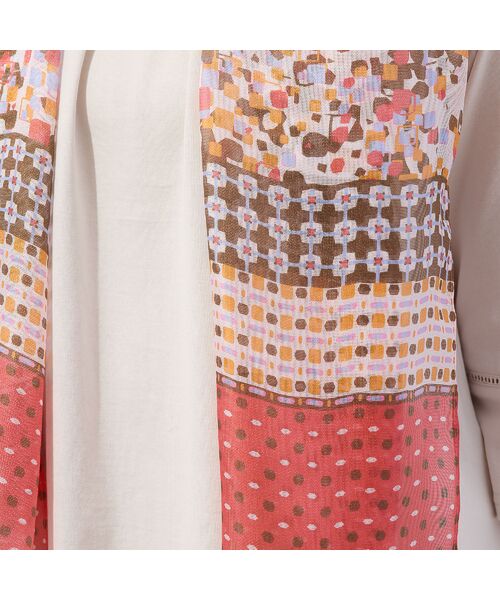 LOBJIE / ロブジェ マフラー・ショール・スヌード・ストール | パネル幾何柄 シルクストール | 詳細2