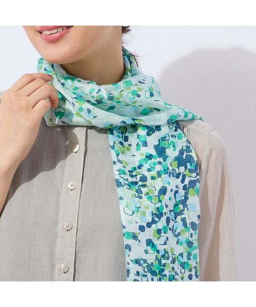 LOBJIE / ロブジェ マフラー・ショール・スヌード・ストール | パネル幾何柄 シルクストール | 詳細4