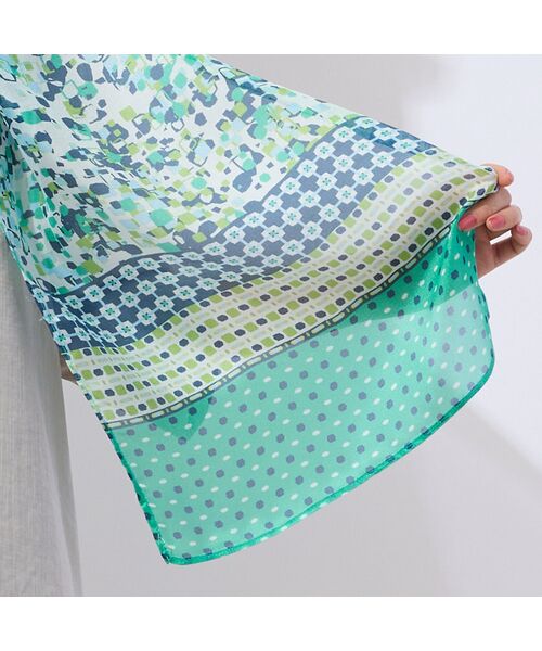 LOBJIE / ロブジェ マフラー・ショール・スヌード・ストール | パネル幾何柄 シルクストール | 詳細6