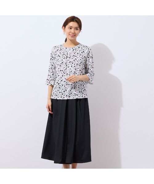 LOBJIE / ロブジェ 【洗える・日本製・S〜LLサイズ】小花柄 カットソー LOBJIE｜【洗える・日本製・S~LLサイズ】小花柄 カットソー