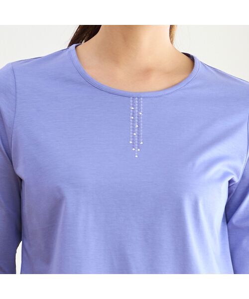 LOBJIE / ロブジェ カットソー | 【洗える・日本製・S~LLサイズ】襟ぐり刺繍 綿レーヨンTシャツ | 詳細9