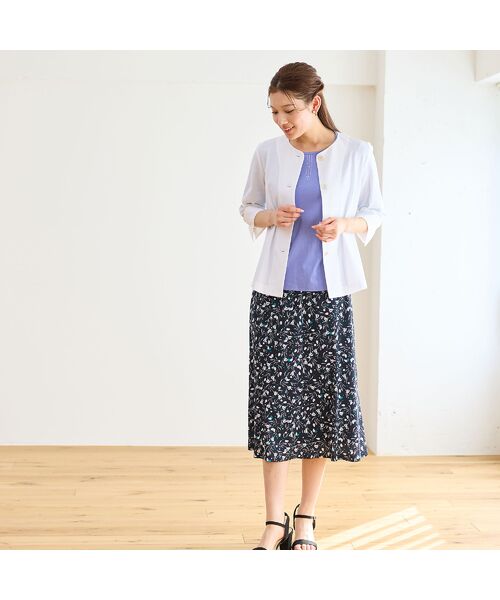 LOBJIE / ロブジェ カットソー | 【洗える・日本製・S~LLサイズ】襟ぐり刺繍 綿レーヨンTシャツ | 詳細13