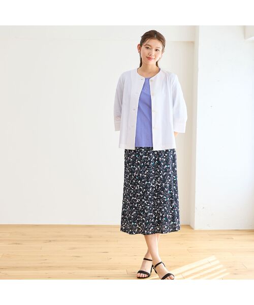 LOBJIE / ロブジェ カットソー | 【洗える・日本製・S~LLサイズ】襟ぐり刺繍 綿レーヨンTシャツ | 詳細14