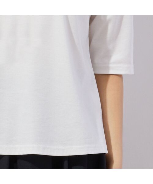 LOBJIE / ロブジェ カットソー | 【洗える・日本製・S～LLサイズ】襟ぐり刺繍 綿Tシャツ | 詳細4