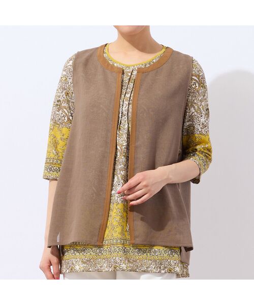 LOBJIE / ロブジェ ベスト | 【洗える・ドライタッチ】ジップアップメッシュベスト | 詳細2