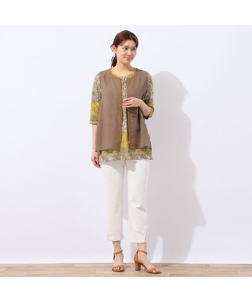 LOBJIE / ロブジェ ベスト | 【洗える・ドライタッチ】ジップアップメッシュベスト | 詳細4