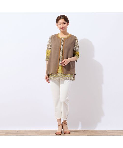 LOBJIE / ロブジェ ベスト | 【洗える・ドライタッチ】ジップアップメッシュベスト | 詳細5