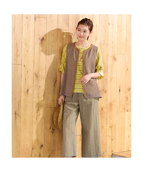 LOBJIE / ロブジェ ベスト | 【洗える・ドライタッチ】ジップアップメッシュベスト | 詳細7