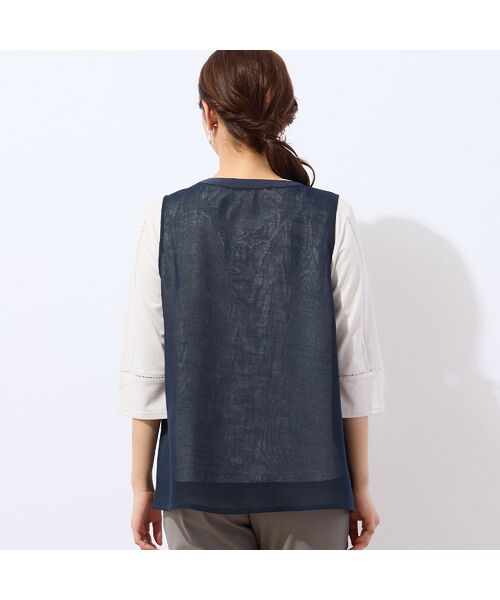 LOBJIE / ロブジェ ベスト | 【洗える・ドライタッチ】ジップアップメッシュベスト | 詳細9