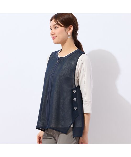 LOBJIE / ロブジェ ベスト | 【洗える・ドライタッチ】ジップアップメッシュベスト | 詳細10