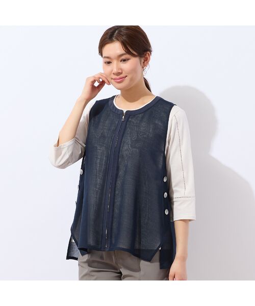 LOBJIE / ロブジェ ベスト | 【洗える・ドライタッチ】ジップアップメッシュベスト | 詳細11