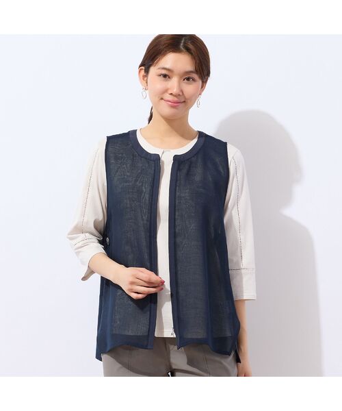 LOBJIE / ロブジェ ベスト | 【洗える・ドライタッチ】ジップアップメッシュベスト | 詳細12