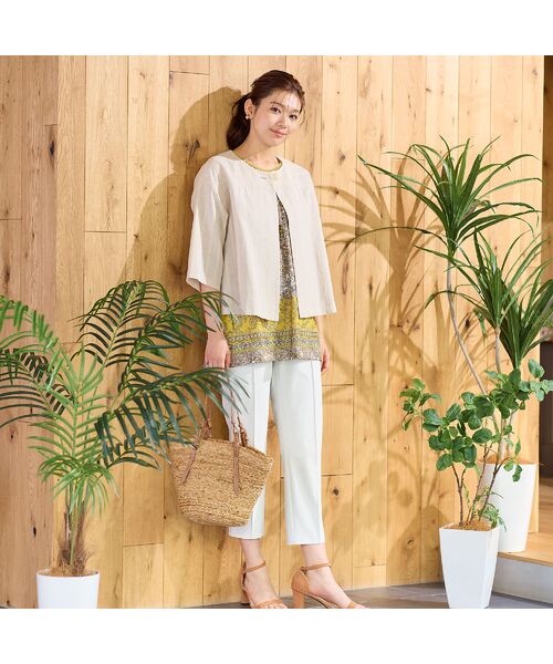 LOBJIE / ロブジェ シャツ・ブラウス | 【洗える・ドライタッチ・セットアップ可能】綿麻ストライプブラウス | 詳細5