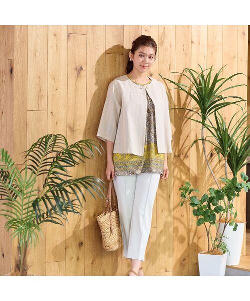 LOBJIE / ロブジェ シャツ・ブラウス | 【洗える・ドライタッチ・セットアップ可能】綿麻ストライプブラウス | 詳細6