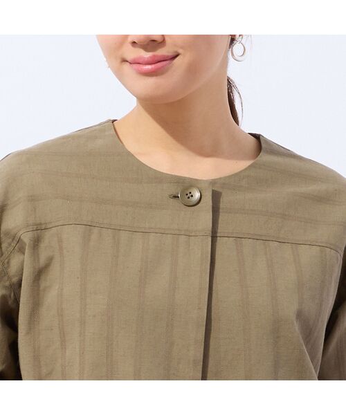 LOBJIE / ロブジェ シャツ・ブラウス | 【洗える・ドライタッチ・セットアップ可能】綿麻ストライプブラウス | 詳細9