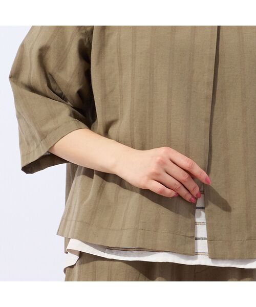 LOBJIE / ロブジェ シャツ・ブラウス | 【洗える・ドライタッチ・セットアップ可能】綿麻ストライプブラウス | 詳細10