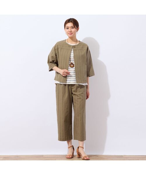 LOBJIE / ロブジェ シャツ・ブラウス | 【洗える・ドライタッチ・セットアップ可能】綿麻ストライプブラウス | 詳細12