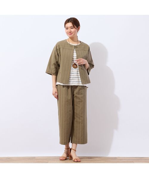 LOBJIE / ロブジェ シャツ・ブラウス | 【洗える・ドライタッチ・セットアップ可能】綿麻ストライプブラウス | 詳細13