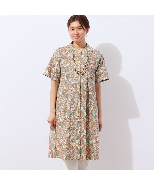 LOBJIE / ロブジェ ミニ丈・ひざ丈ワンピース | 【洗える・綿100%】ペイズリー柄チュニックワンピース | 詳細2