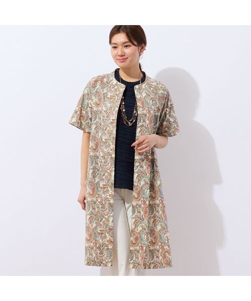 LOBJIE / ロブジェ ミニ丈・ひざ丈ワンピース | 【洗える・綿100%】ペイズリー柄チュニックワンピース | 詳細5