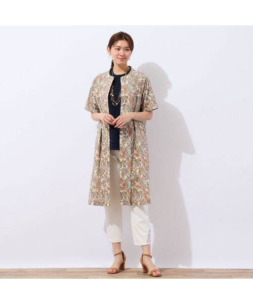 LOBJIE / ロブジェ ミニ丈・ひざ丈ワンピース | 【洗える・綿100%】ペイズリー柄チュニックワンピース | 詳細6