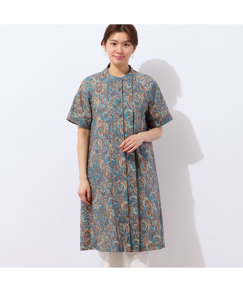 LOBJIE / ロブジェ ミニ丈・ひざ丈ワンピース | 【洗える・綿100%】ペイズリー柄チュニックワンピース | 詳細9