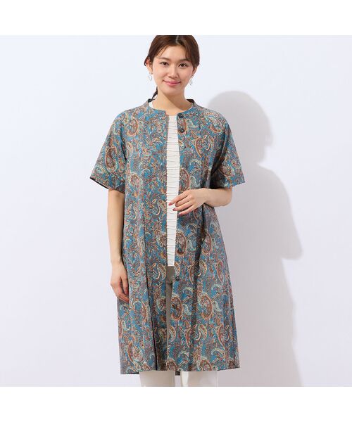 LOBJIE / ロブジェ ミニ丈・ひざ丈ワンピース | 【洗える・綿100%】ペイズリー柄チュニックワンピース | 詳細12